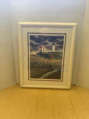 Doug Brega Nubble Light Cape Neddick Maine Framed & Matted